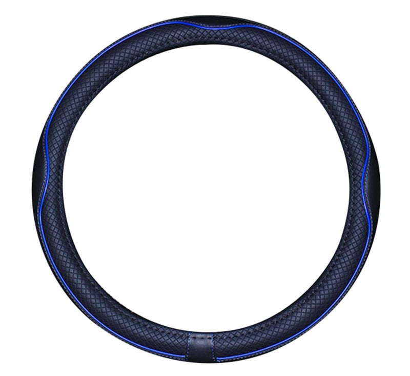 Mayco Bell Universal Standard Size Steering Wheel Cover Anti-Slip,Safety,Soft,Breathable,Durable,Full Surround,Comfortable Grip Microfiber Leather (14.5-15 inch,Black Dark Blue) - Image 4